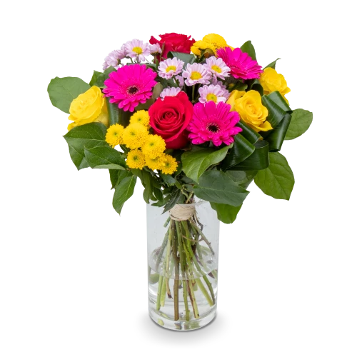 Bouquet with roses and germinis